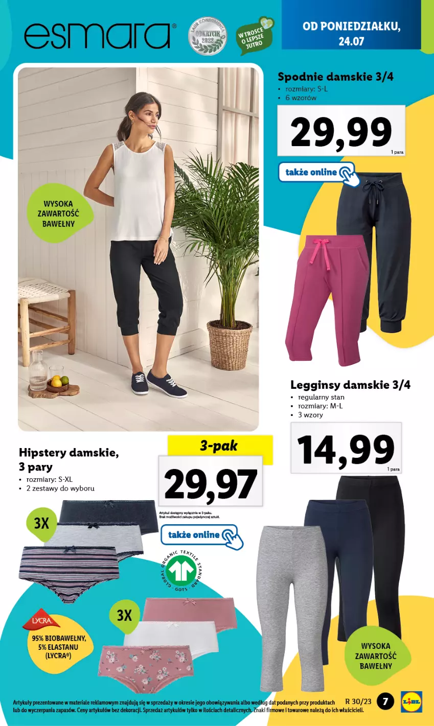 Gazetka promocyjna Lidl - GAZETKA - ważna 24.07 do 29.07.2023 - strona 7 - produkty: Gin, Legginsy, Sok, Spodnie