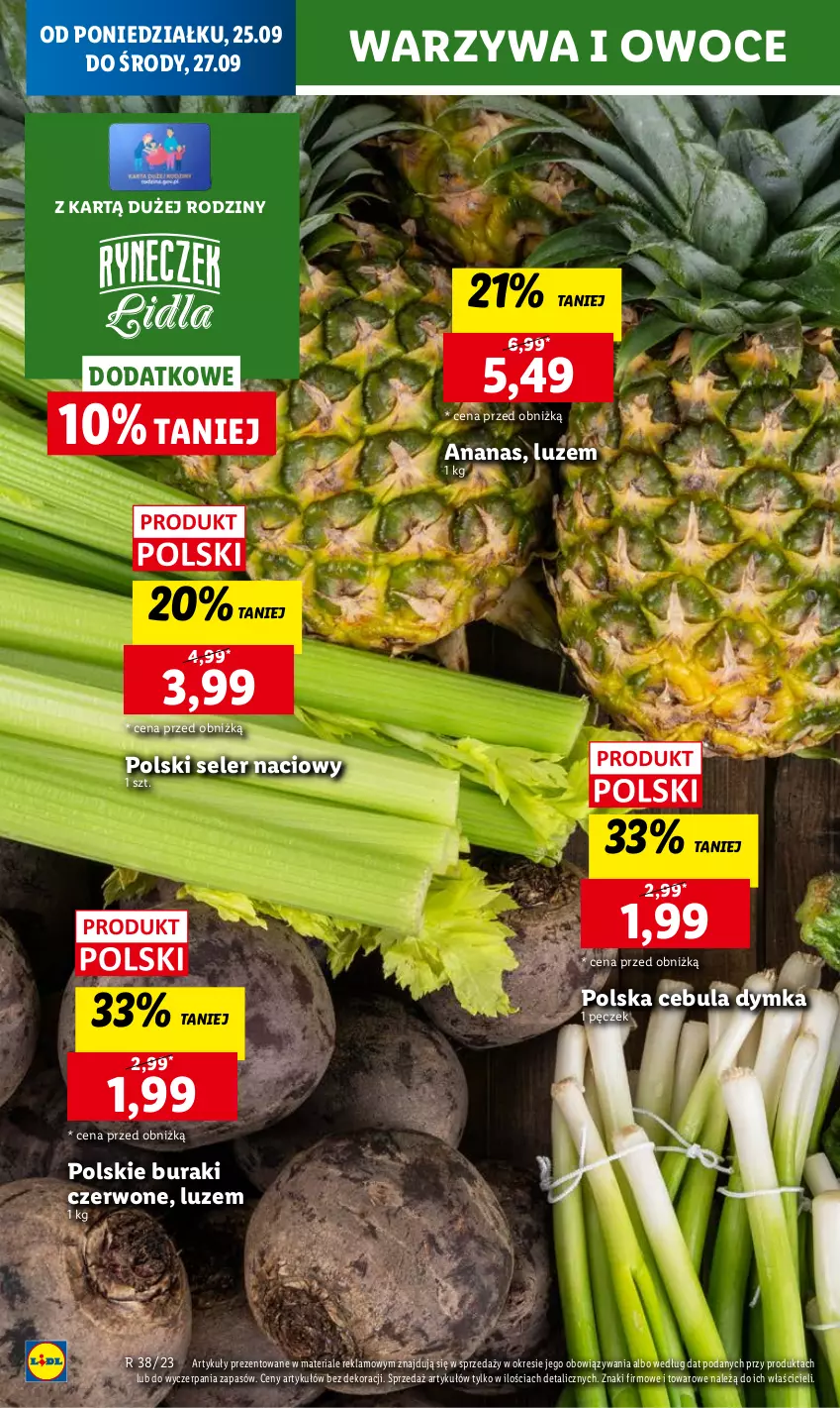 Gazetka promocyjna Lidl - GAZETKA - ważna 25.09 do 27.09.2023 - strona 20 - produkty: Ananas, Buraki, Cebula, Chleb, Owoce, Seler naciowy, Ser, Warzywa, Warzywa i owoce