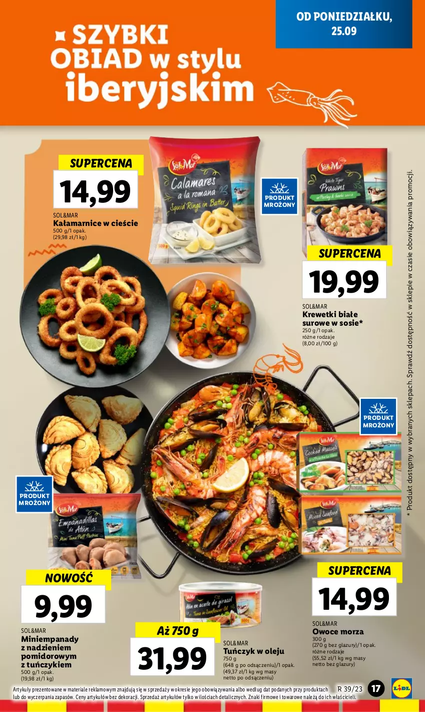 Gazetka promocyjna Lidl - GAZETKA - ważna 25.09 do 27.09.2023 - strona 27 - produkty: Krewetki, Lazur, Olej, Owoce, Owoce morza, Sos, Tuńczyk