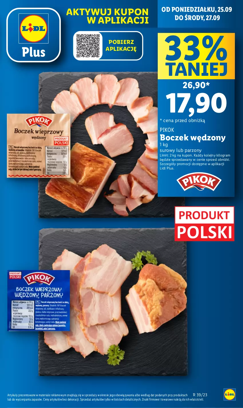 Gazetka promocyjna Lidl - GAZETKA - ważna 25.09 do 27.09.2023 - strona 7 - produkty: Boczek, Gra, Olej, PIKOK