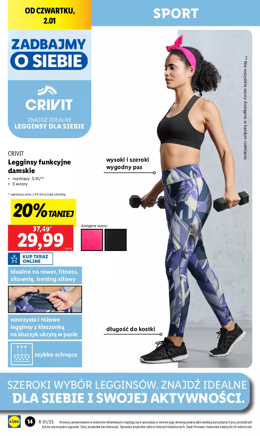 Gazetka promocyjna Lidl - GAZETKA - ważna 30.12.2024 do 04.01.2025 - strona 14 - produkty: Gin, Legginsy, Por, Rower, Sok, Sport