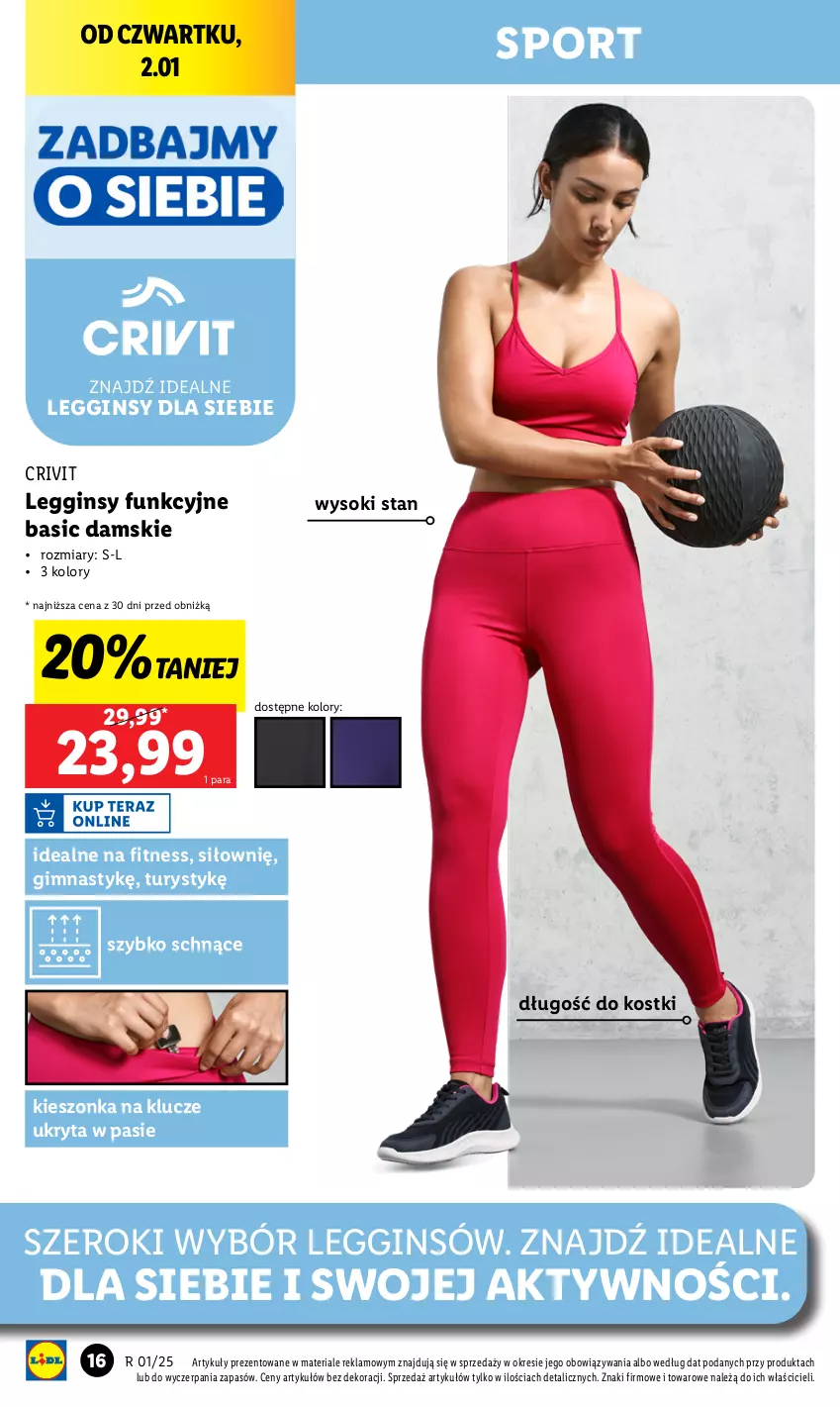 Gazetka promocyjna Lidl - GAZETKA - ważna 30.12.2024 do 04.01.2025 - strona 16 - produkty: Gin, Legginsy, Por, Sok, Sport