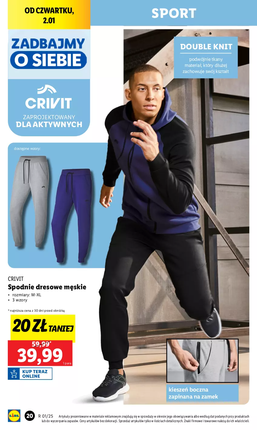 Gazetka promocyjna Lidl - GAZETKA - ważna 30.12.2024 do 04.01.2025 - strona 20 - produkty: Dres, Por, Spodnie, Spodnie dresowe, Sport