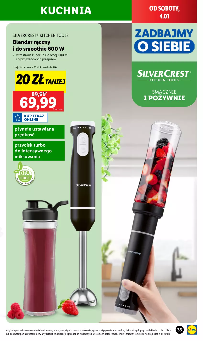 Gazetka promocyjna Lidl - GAZETKA - ważna 30.12.2024 do 04.01.2025 - strona 37 - produkty: Blender, Blender ręczny, Kubek, Kuchnia, Silvercrest, Smoothie