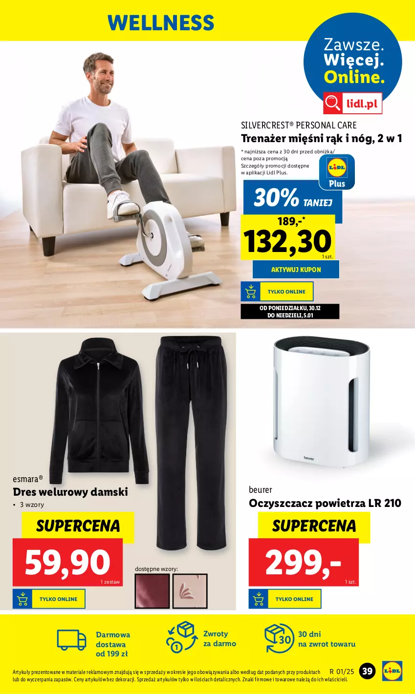 Gazetka promocyjna Lidl - GAZETKA - ważna 30.12.2024 do 04.01.2025 - strona 43 - produkty: Dres, Oczyszczacz powietrza, Silvercrest