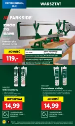 Gazetka promocyjna Lidl - GAZETKA - Gazetka - ważna od 04.01 do 04.01.2025 - strona 4 - produkty: Parkside, Top, Por, Silikon sanitarny, Klej, Piła ukosowa