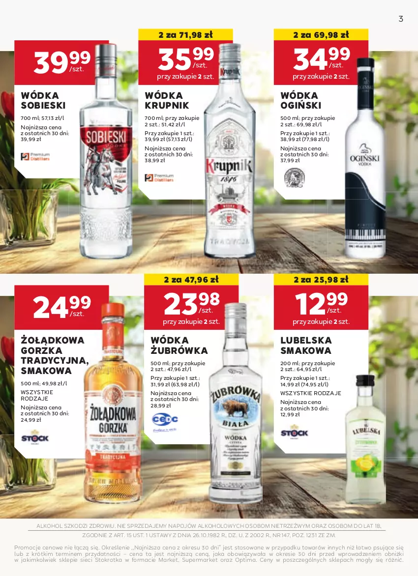 Gazetka promocyjna Stokrotka - W dobrym Smaku - ważna 27.02 do 26.03.2025 - strona 3 - produkty: Krupnik, Ogiński, Optima, Wódka