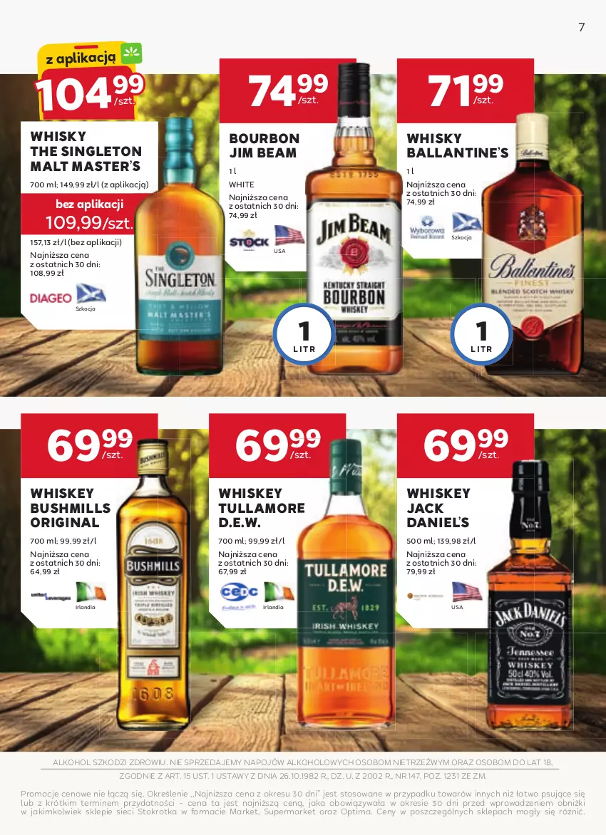 Gazetka promocyjna Stokrotka - W dobrym Smaku - ważna 27.02 do 26.03.2025 - strona 7 - produkty: Bourbon, Bushmills, Gin, Jim Beam, Koc, Optima, Whiskey, Whisky