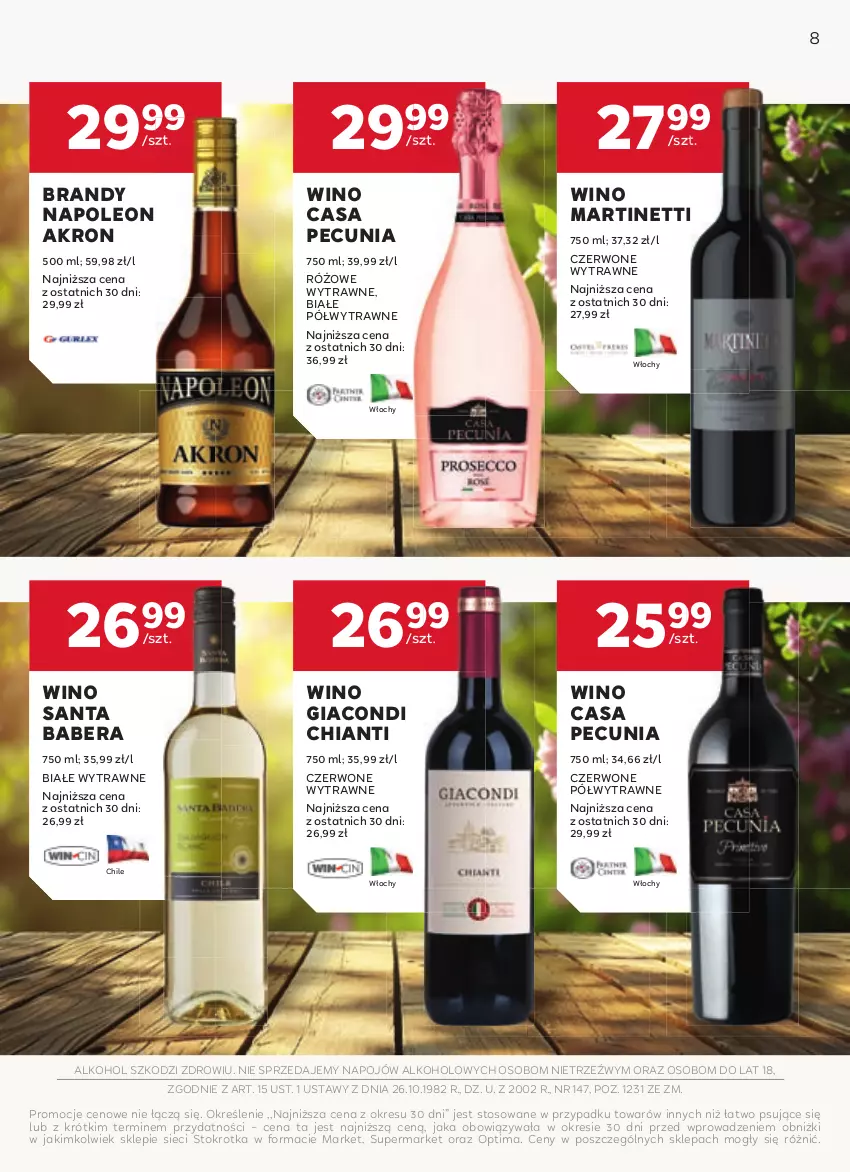 Gazetka promocyjna Stokrotka - W dobrym Smaku - ważna 27.02 do 26.03.2025 - strona 8 - produkty: Brandy, Chia, Chianti, Leon, Oleo, Optima, Wino