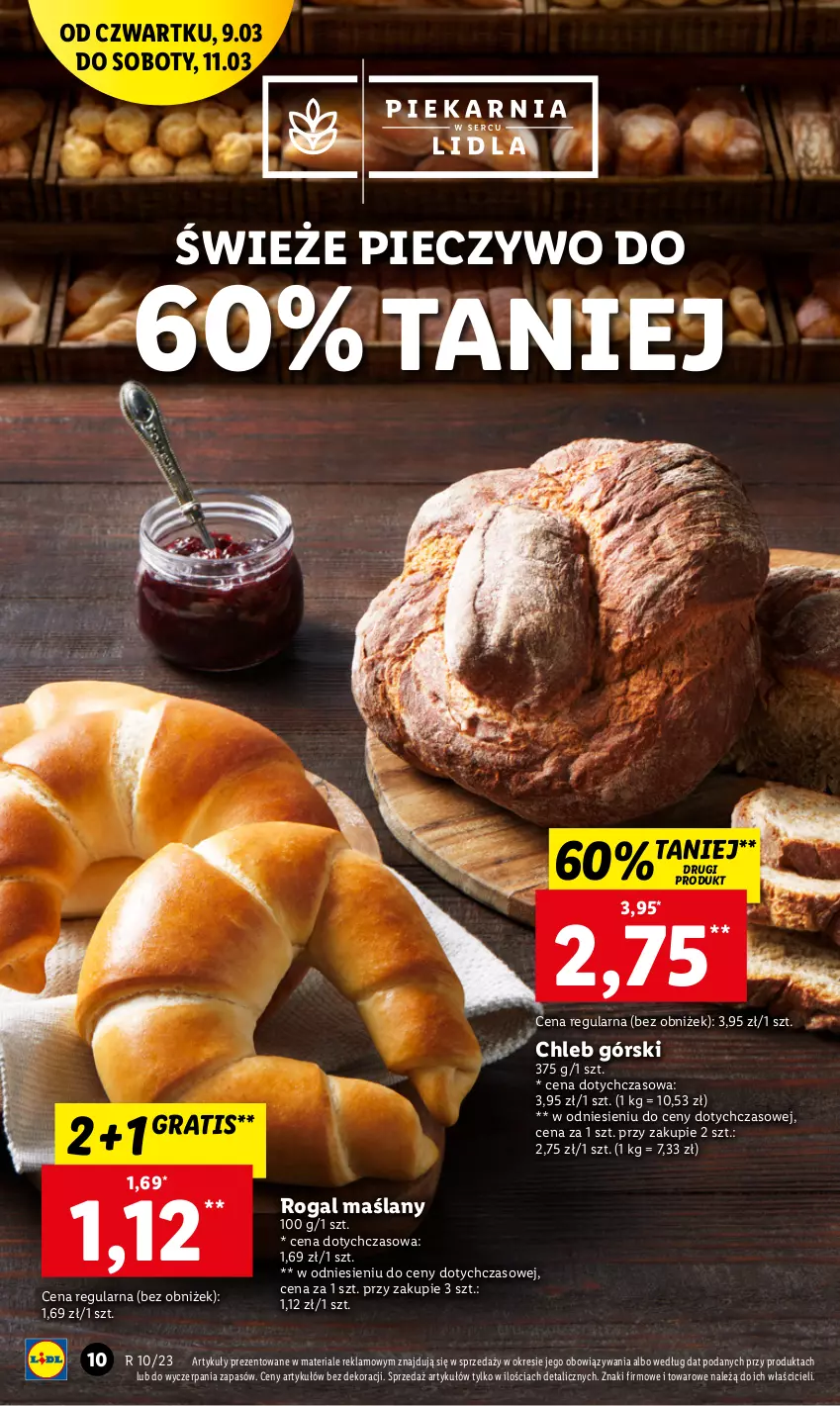 Gazetka promocyjna Lidl - GAZETKA - ważna 09.03 do 11.03.2023 - strona 10 - produkty: Chleb, Gra, Piec, Pieczywo, Rogal