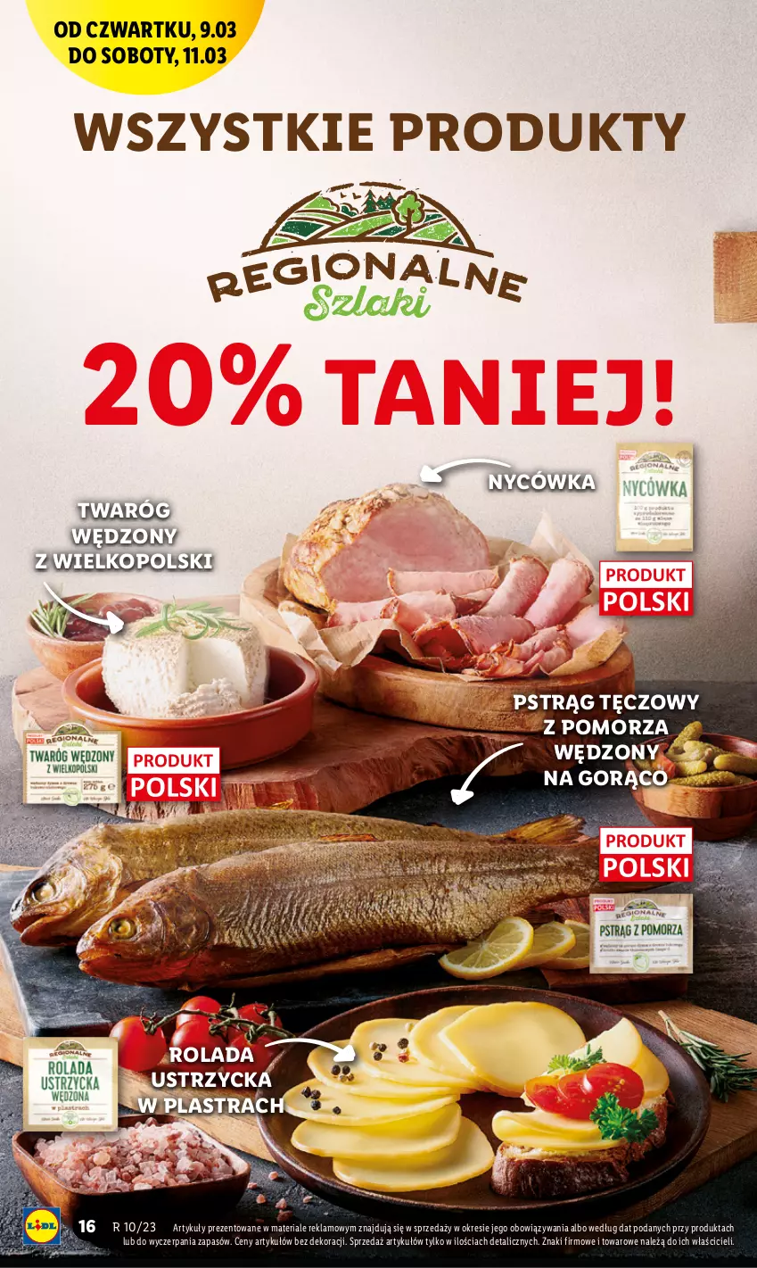 Gazetka promocyjna Lidl - GAZETKA - ważna 09.03 do 11.03.2023 - strona 16 - produkty: Pstrąg, Pstrąg tęczowy, Rolada, Rolada Ustrzycka, Twaróg