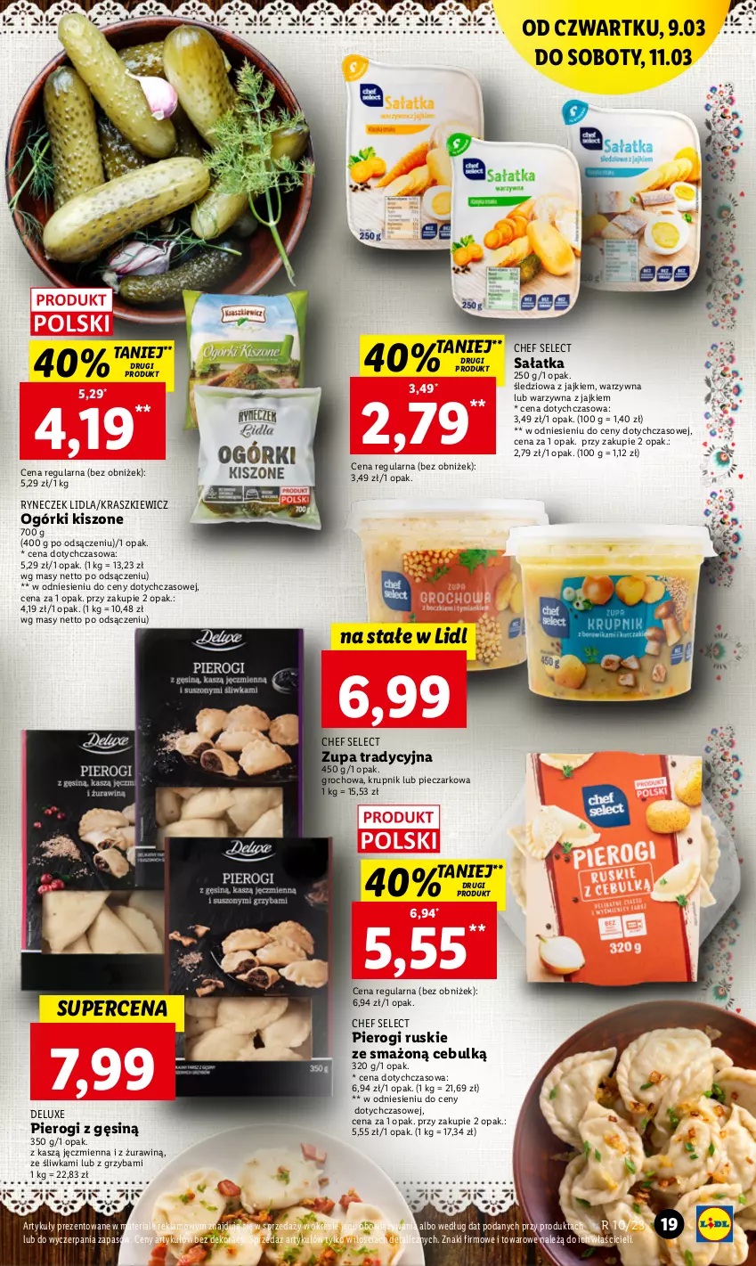 Gazetka promocyjna Lidl - GAZETKA - ważna 09.03 do 11.03.2023 - strona 19 - produkty: Groch, Krupnik, Piec, Pierogi, Sałat, Sałatka, Zupa