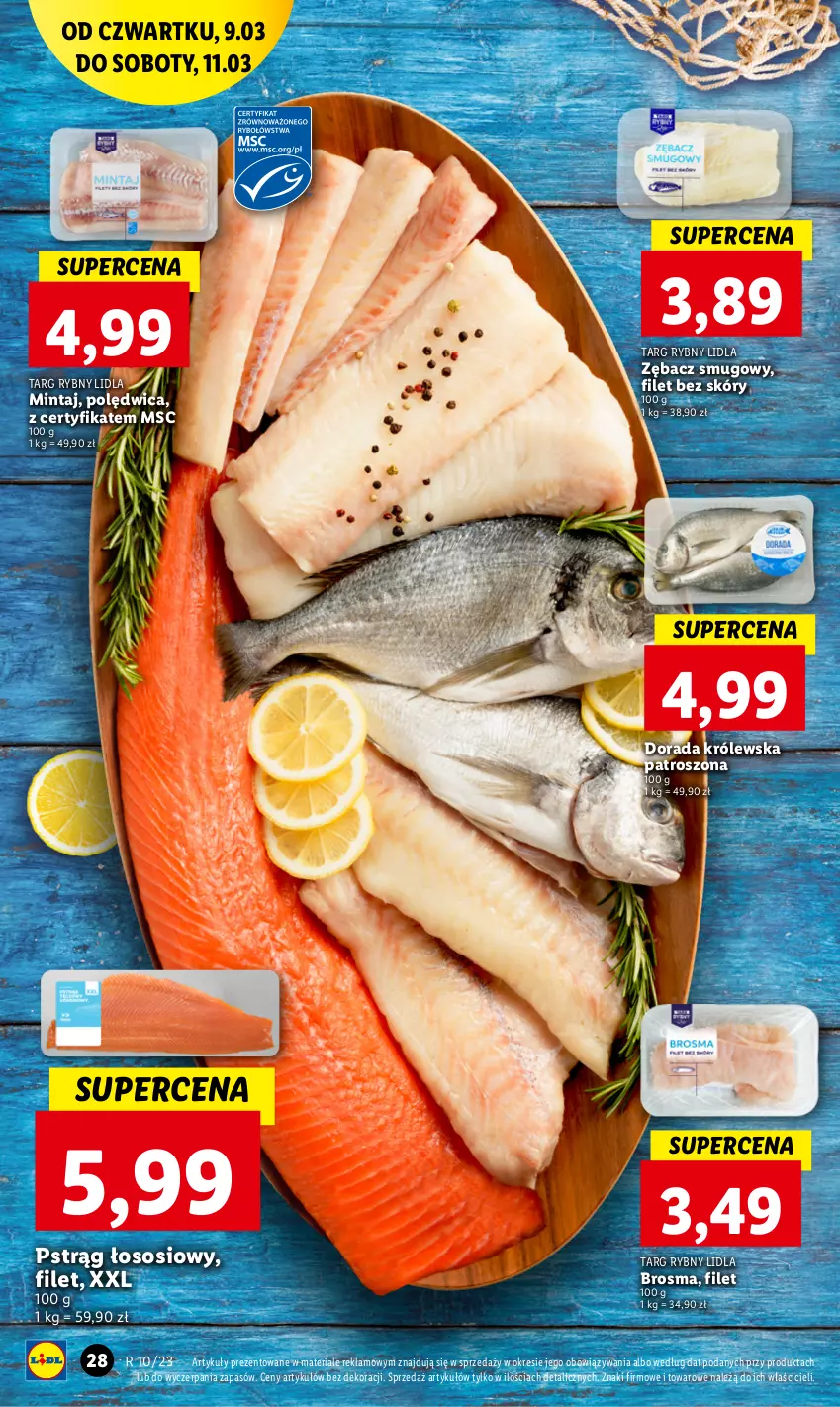 Gazetka promocyjna Lidl - GAZETKA - ważna 09.03 do 11.03.2023 - strona 30 - produkty: Mintaj, Polędwica, Pstrąg, Pstrąg łososiowy, Sos