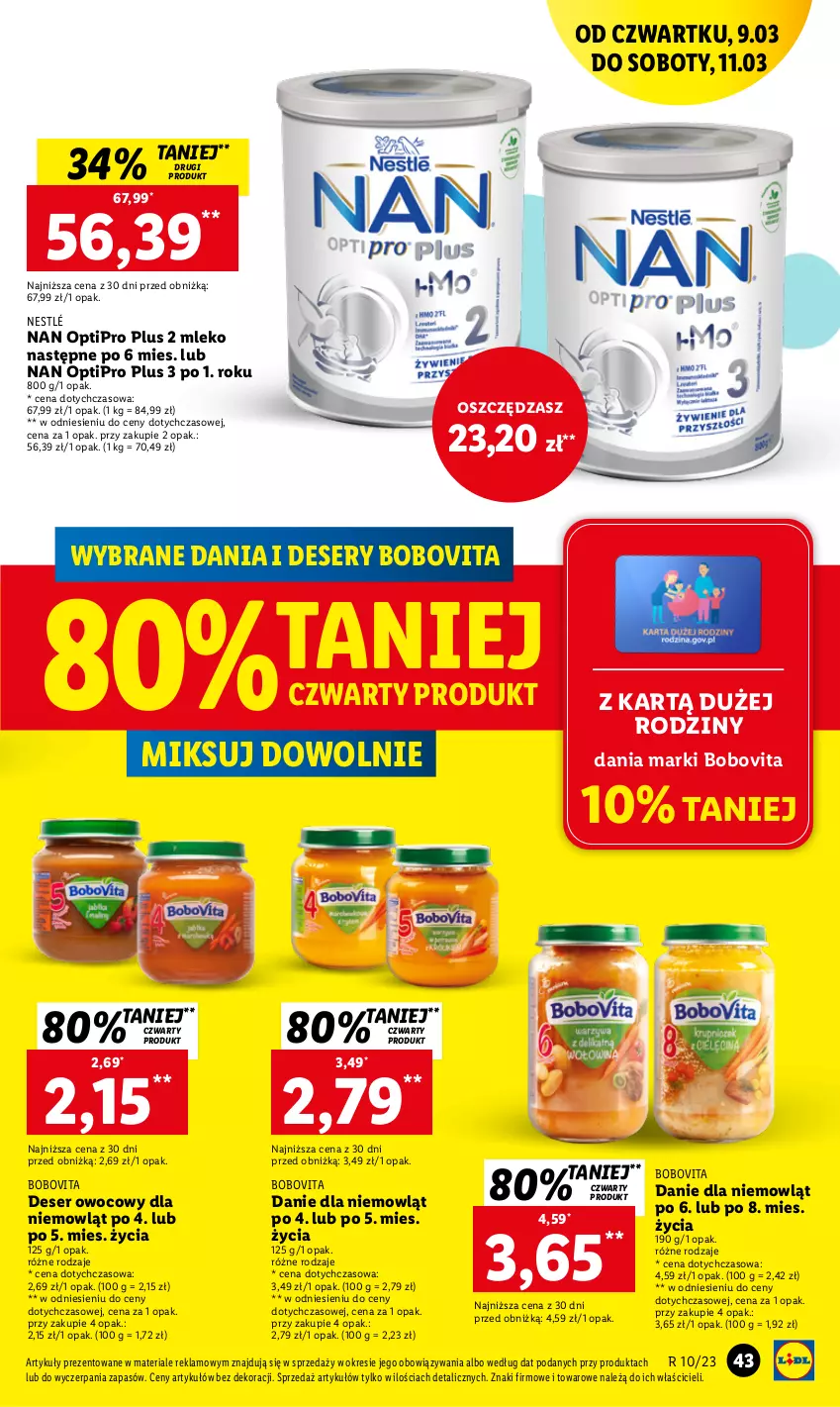 Gazetka promocyjna Lidl - GAZETKA - ważna 09.03 do 11.03.2023 - strona 47 - produkty: BoboVita, Chleb, Deser, Deser owocowy, Mleko, NAN Optipro, Nestlé, O nas, Ser, Vita C