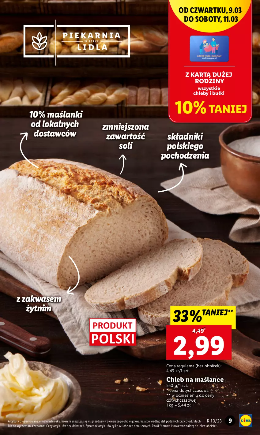 Gazetka promocyjna Lidl - GAZETKA - ważna 09.03 do 11.03.2023 - strona 9 - produkty: Chleb, Lanki