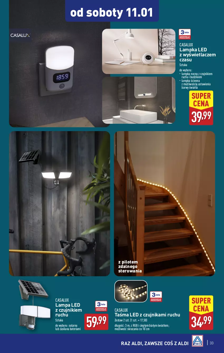 Gazetka promocyjna Aldi - Pełna oferta - ważna 07.01 do 11.01.2025 - strona 33 - produkty: Bateria, Budzik, Lampa, Lampa LED, LANA, Silan