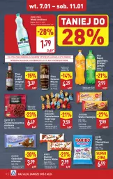 Gazetka promocyjna Aldi - Pełna oferta - Gazetka - ważna od 11.01 do 11.01.2025 - strona 12 - produkty: Piwa, Piwo, Hama, Gin, Gra, Cukier, Jutrzenka, Kinder Bueno, Cukierki czekoladowe, Wafle, LANA, Czekolada mleczna, Czekolada, Napój gazowany, Cukierki, Woda, Haribo, Napój, Kinder, Fa