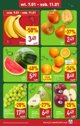 Gazetka promocyjna Aldi - Pełna oferta - Gazetka - ważna od 11.01 do 11.01.2025 - strona 3 - produkty: Banany, Kaki, Pomarańcze, Gruszki, Winogrona, Arbuz, Wino, Jabłka