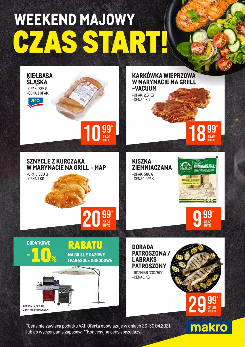 Gazetka promocyjna Makro - [Oferta specjalna] Weekend majowy - czas start - ważna 26.04 do 30.04.2021 - strona 1 - produkty: Grill, Karkówka wieprzowa, Kiełbasa, Kiełbasa śląska, Kurczak