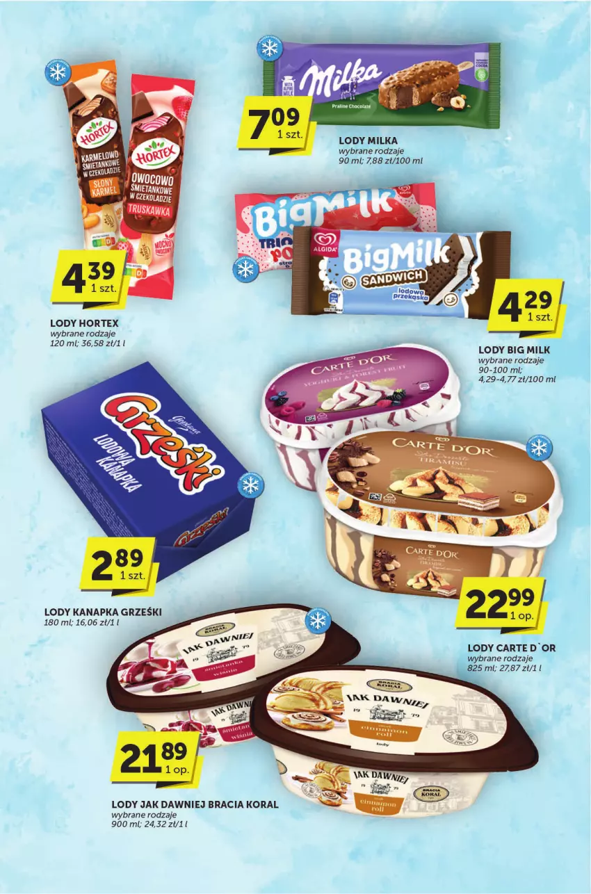 Gazetka promocyjna ABC - ważna 30.04 do 13.05.2025 - strona 11 - produkty: Big Milk, Grześki, Hortex, Lody, Milka