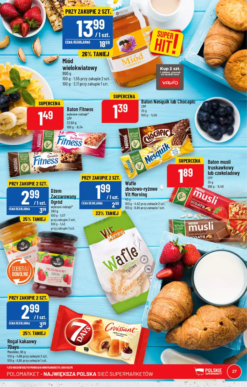 Gazetka promocyjna PoloMarket - Gazetka pomocyjna - ważna 01.03 do 07.03.2023 - strona 27 - produkty: Baton, Kakao, Miód, Mus, Rogal, Ryż, Wafle