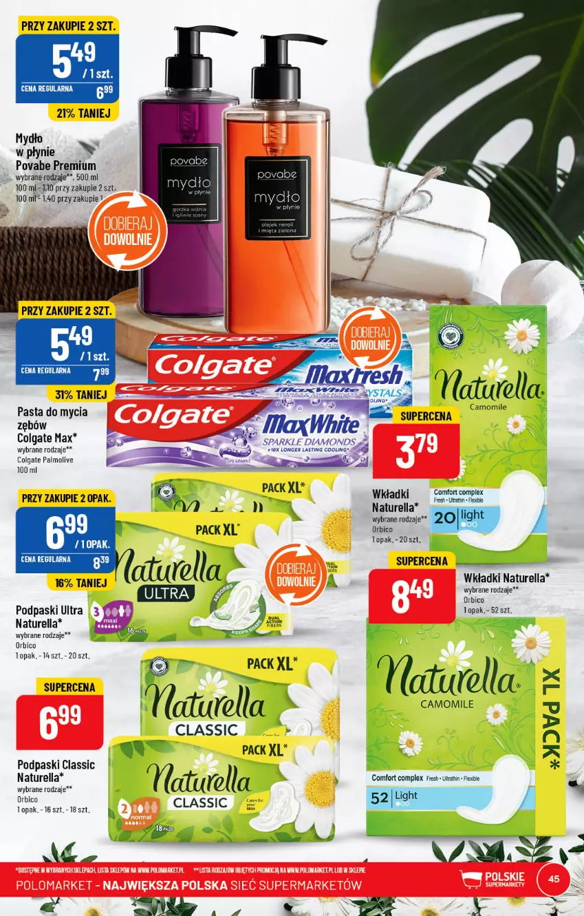 Gazetka promocyjna PoloMarket - Gazetka pomocyjna - ważna 01.03 do 07.03.2023 - strona 45 - produkty: BIC, Colgate, LG, Mydło, Naturell, Naturella, Palmolive, Podpaski, Wkładki