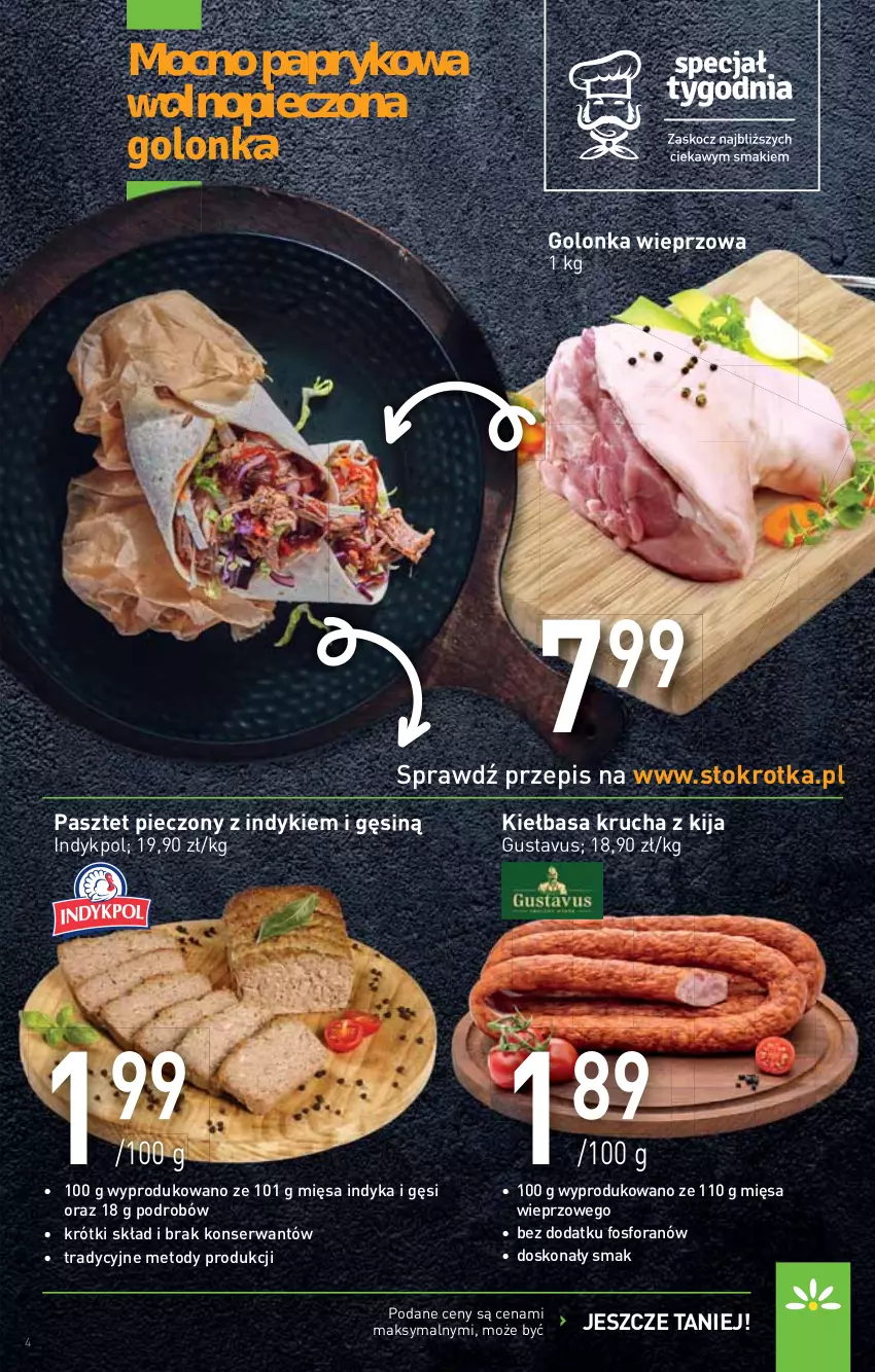 Gazetka promocyjna Stokrotka - Supermarket - ważna 04.03 do 10.03.2021 - strona 4 - produkty: Golonka wieprzowa, Kiełbasa, Kiełbasa krucha, Pasztet, Piec, Ser