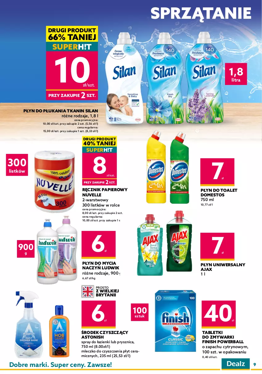 Gazetka promocyjna Dealz - NOWY SKLEPPark Handlowy S1, Bielawa - ważna 08.12 do 21.12.2022 - strona 9 - produkty: Ajax, Chusteczki, Colgate, Do mycia naczyń, Domestos, Finish, Gillette, LG, Ludwik, Mleczko, Mydło, Mydło w płynie, Nivea, Olej, Palmolive, Papier, Pasta do zębów, Pianka do golenia, Płyn do mycia, Płyn do mycia naczyń, Płyn do płukania, Ręcznik, Silan, Sprzątanie, Szampon, Tablet, Tabletki do zmywarki, Zmywarki