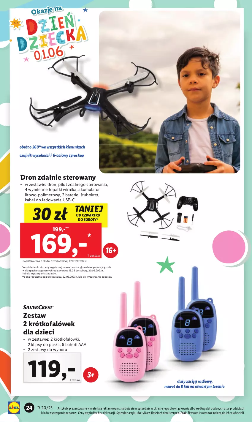 Gazetka promocyjna Lidl - GAZETKA - ważna 15.05 do 20.05.2023 - strona 28 - produkty: Akumulator, Dron, Dzieci, Fa, Sok