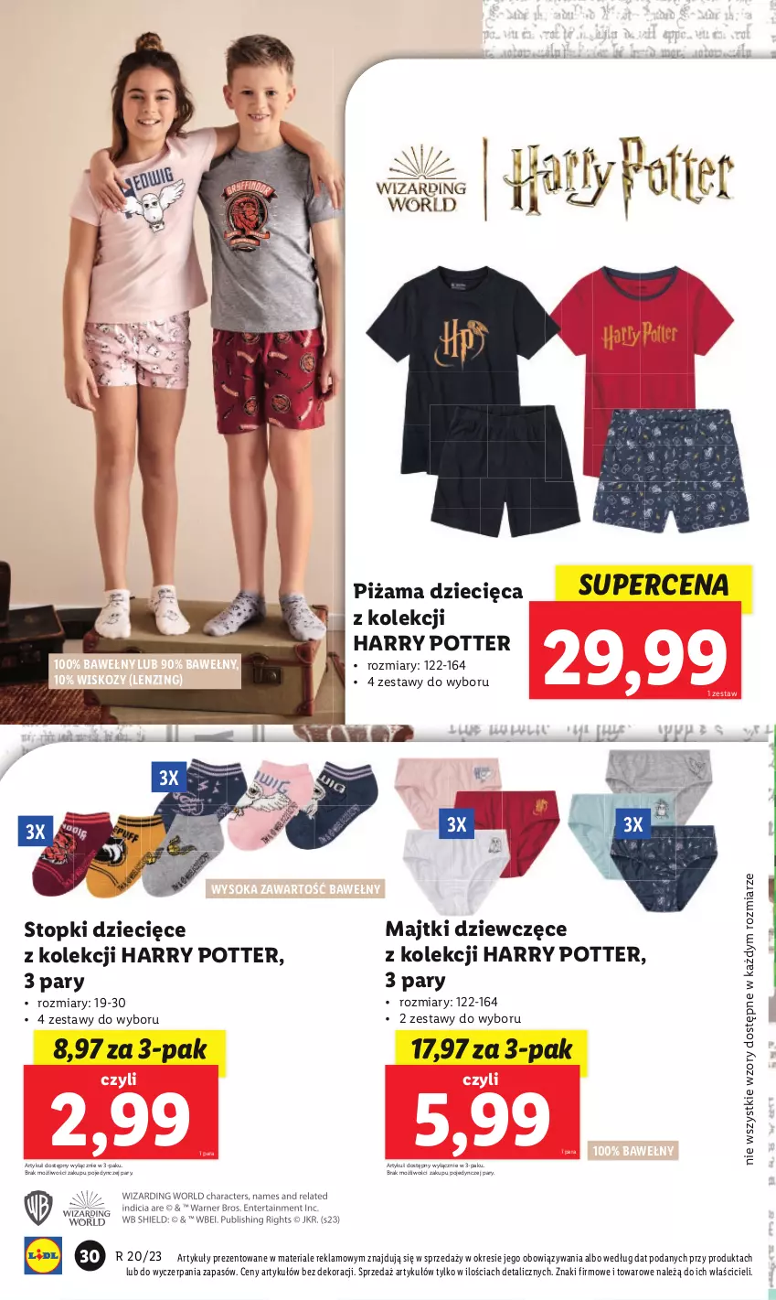 Gazetka promocyjna Lidl - GAZETKA - ważna 15.05 do 20.05.2023 - strona 34 - produkty: Dzieci, Harry Potter, Majtki, Piżama, Sok, Top