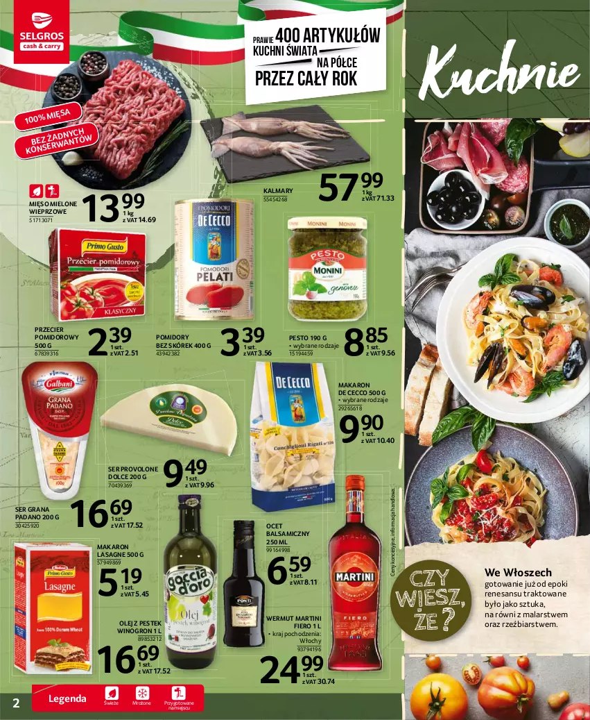 Gazetka promocyjna Selgros - Katalog Kuchnie Świata - ważna 08.03 do 04.08.2021 - strona 2 - produkty: Gra, Kalmar, Kalmary, Lasagne, Makaron, Martini, Mięso, Mięso mielone, Ocet, Ocet balsamiczny, Olej, Pesto, Pomidory, Ser, Stek, Wino