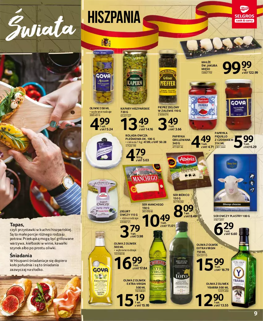 Gazetka promocyjna Selgros - Katalog Kuchnie Świata - ważna 08.03 do 04.08.2021 - strona 9 - produkty: Gin, Grill, Jogurt, Kapary, Kawa, Małże, Mięso, Oliwa z oliwek, Oliwki, Papryka, Papryka grillowana, Pieprz, Por, Rolada, Ser, Ser owczy, Warzywa