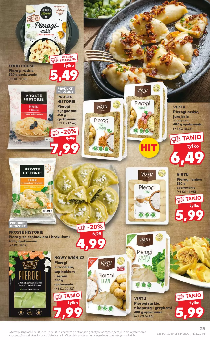 Gazetka promocyjna Kaufland - OFERTA TYGODNIA - ważna 06.10 do 12.10.2022 - strona 25 - produkty: Kapustą, Pierogi, Ser, Sos, Szpinak, Virtu