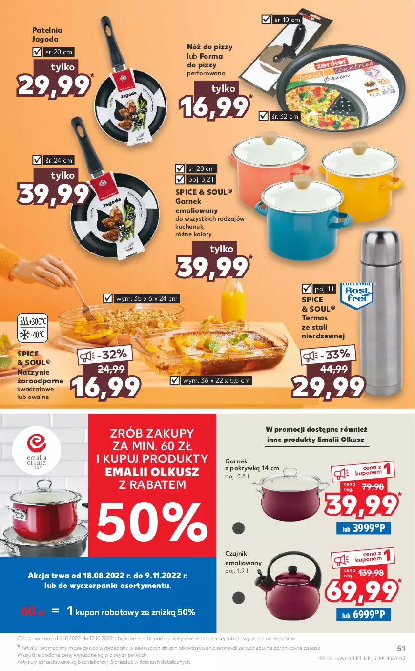 Gazetka promocyjna Kaufland - OFERTA TYGODNIA - ważna 06.10 do 12.10.2022 - strona 51 - produkty: Czajnik, Garnek, Gra, Naczynie żaroodporne, Patelnia, Por, Termos