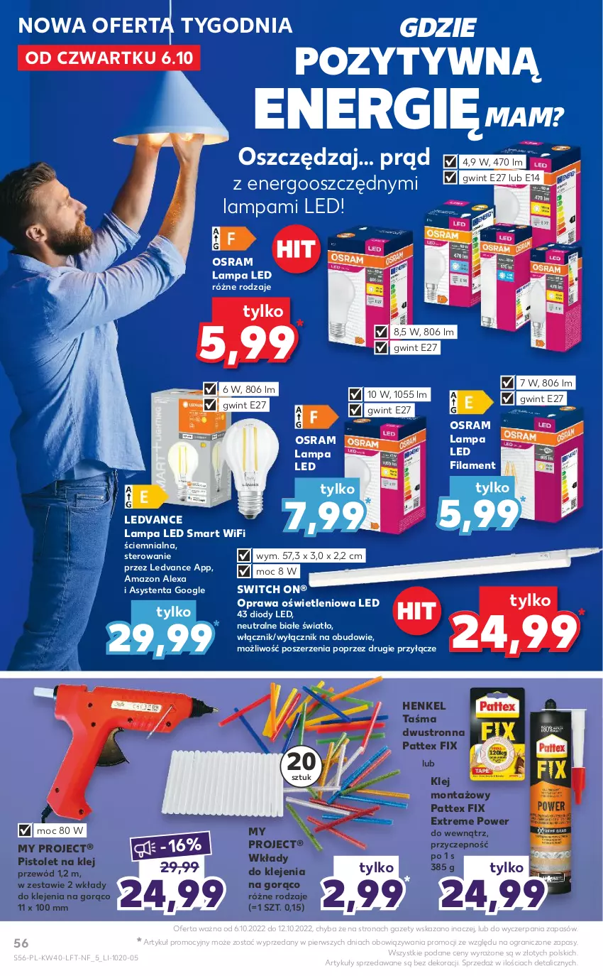 Gazetka promocyjna Kaufland - OFERTA TYGODNIA - ważna 06.10 do 12.10.2022 - strona 56 - produkty: Gra, Klej, Lampa, Lampa LED, Pistolet, Przewód