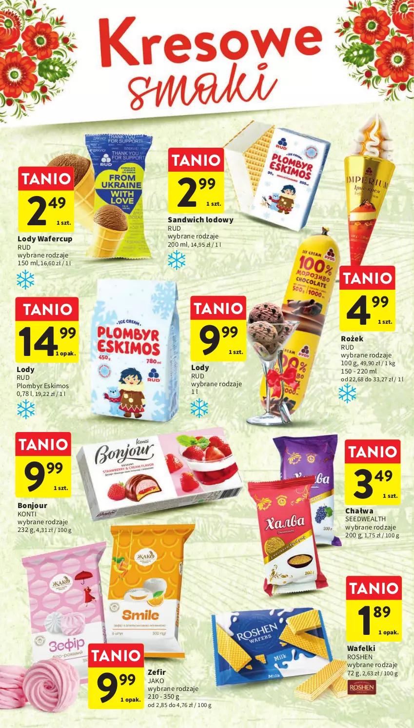 Gazetka promocyjna Intermarche - Gazetka Intermarche - ważna 22.06 do 28.06.2023 - strona 10 - produkty: Chałwa, Lody