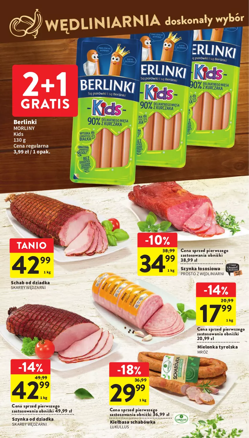 Gazetka promocyjna Intermarche - Gazetka Intermarche - ważna 22.06 do 28.06.2023 - strona 24 - produkty: Berlinki, Gra, Kiełbasa, Mielonka tyrolska, Morliny, Sos, Szynka