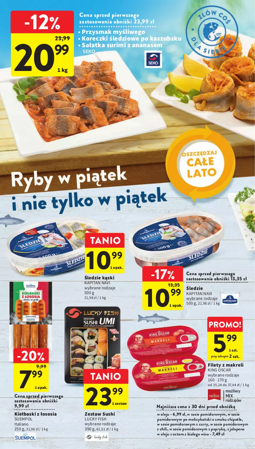 Gazetka promocyjna Intermarche - Gazetka Intermarche - ważna 22.06 do 28.06.2023 - strona 26 - produkty: Ananas, Koreczki śledziowe, Olej, Sałat, Sałatka, SEKO, Sos, Suempol, Surimi, Sushi