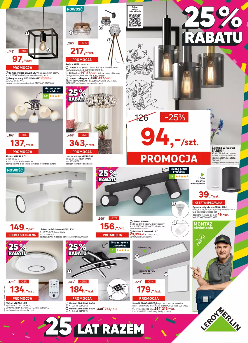 Gazetka promocyjna Leroy Merlin - 25 lat razem - ważna 27.10 do 16.11.2021 - strona 3 - produkty: Gra, Granat, Kamień gipsowy, Lampa, Lampa podłogowa, Lampa wisząca, LG, Listwa, Plafon, Plafon LED, Reflektor, Ser