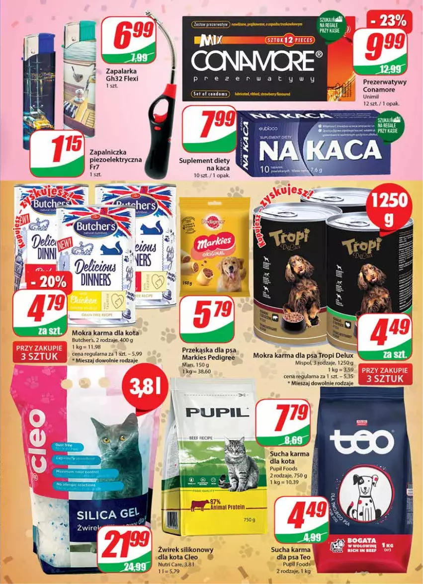 Gazetka promocyjna Dino - Gazetka - ważna 28.12.2022 do 03.01.2023 - strona 25 - produkty: Mars, Mokra karma, Prezerwatyw, Sucha karma, Suplement diety, Unimil, Zapalarka, Zapalniczka