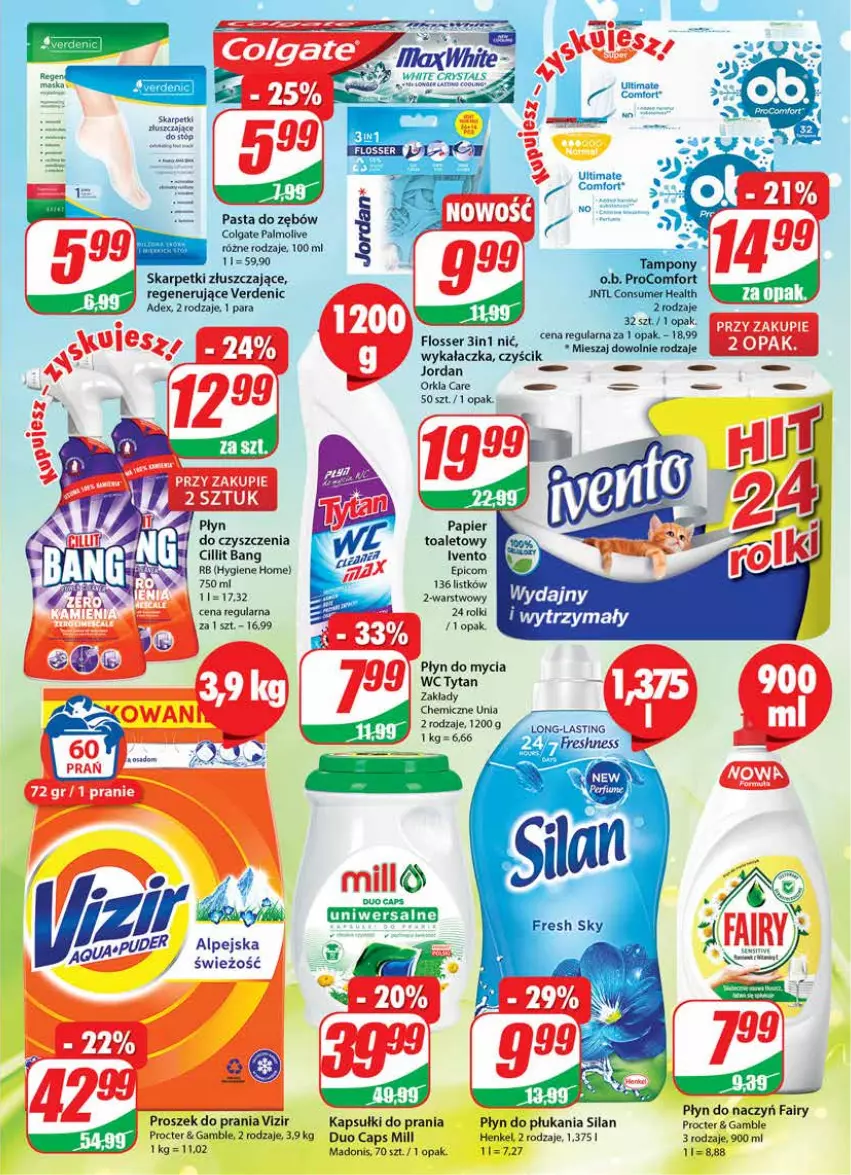 Gazetka promocyjna Dino - Gazetka - ważna 28.12.2022 do 03.01.2023 - strona 27 - produkty: Cillit Bang, Colgate, Fa, Fairy, Kapsułki do prania, Karp, LG, Palmolive, Papier, Pasta do zębów, Płyn do mycia, Płyn do płukania, Proszek do prania, Rolki, Ser, Silan, Skarpetki, Tytan, Vizir