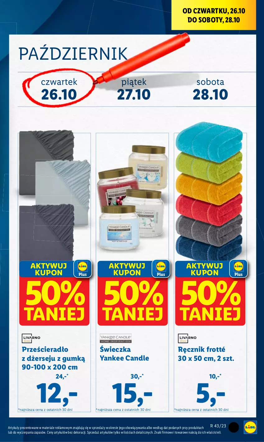 Gazetka promocyjna Lidl - GAZETKA - ważna 23.10 do 28.10.2023 - strona 3 - produkty: Prześcieradło, Ręcznik