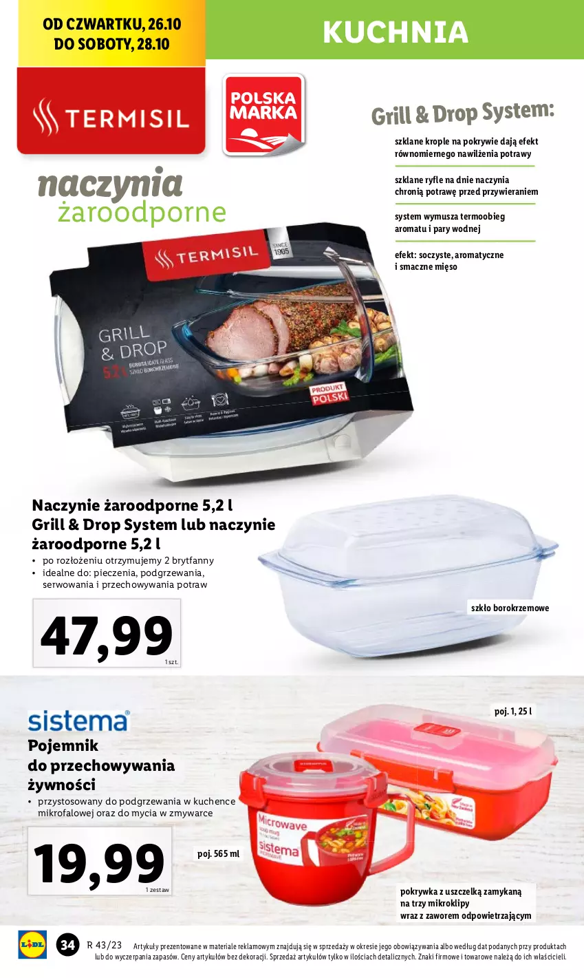 Gazetka promocyjna Lidl - GAZETKA - ważna 23.10 do 28.10.2023 - strona 38 - produkty: Fa, Mięso, Mus, Piec, Pojemnik, Pojemnik do przechowywania, Por, Ser