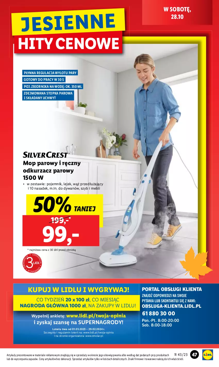 Gazetka promocyjna Lidl - GAZETKA - ważna 23.10 do 28.10.2023 - strona 51 - produkty: Dywan, Gry, Mola, Mop, Mop parowy, Odkurzacz, Pojemnik