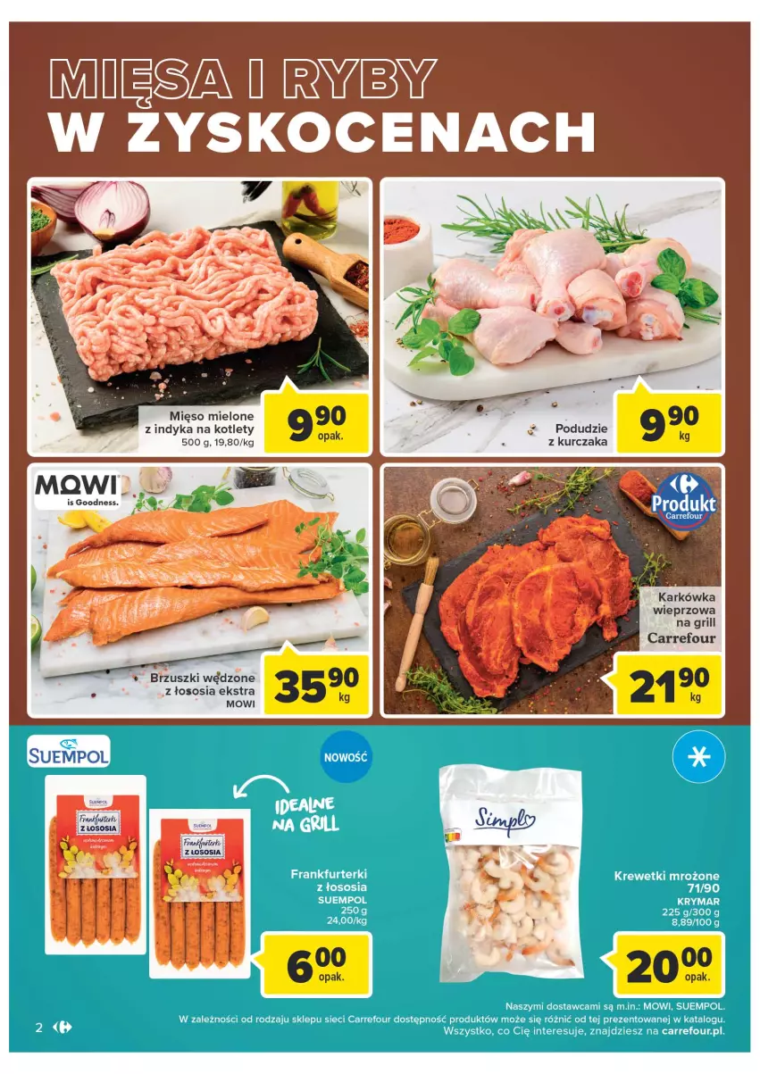 Gazetka promocyjna Carrefour - Gazetka Targ świeżości - ważna 02.08 do 08.08.2022 - strona 2 - produkty: Grill, Karkówka wieprzowa, Koc, Kotlet, Kurczak, Mięso, Mięso mielone, Sos, Suempol