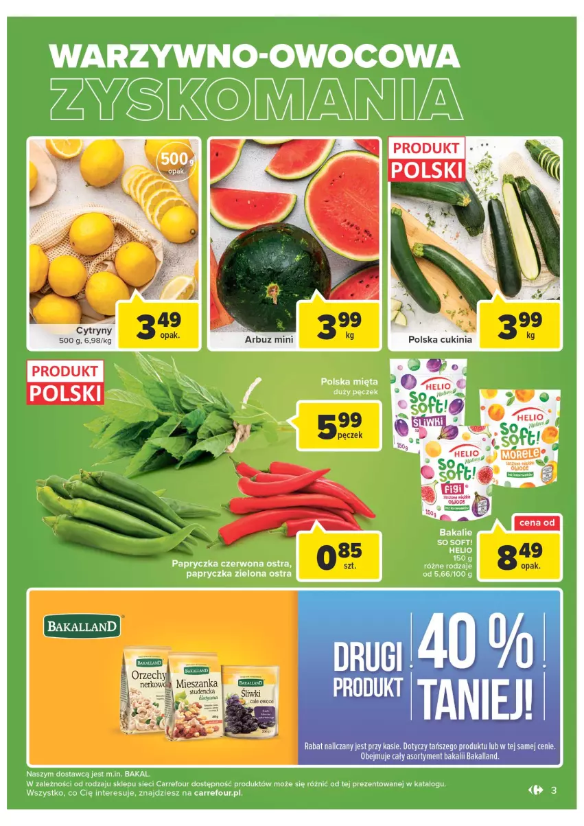 Gazetka promocyjna Carrefour - Gazetka Targ świeżości - ważna 02.08 do 08.08.2022 - strona 3 - produkty: Bakalland, Cytryny, Helio, LG, Owoce