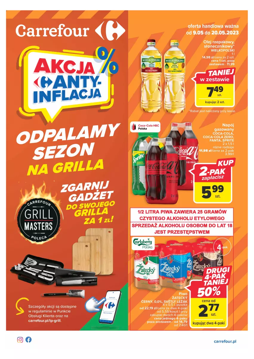 Gazetka promocyjna Carrefour - Gazetka Carrefour - ważna 09.05 do 20.05.2023 - strona 1 - produkty: Olej, Olej słonecznikowy