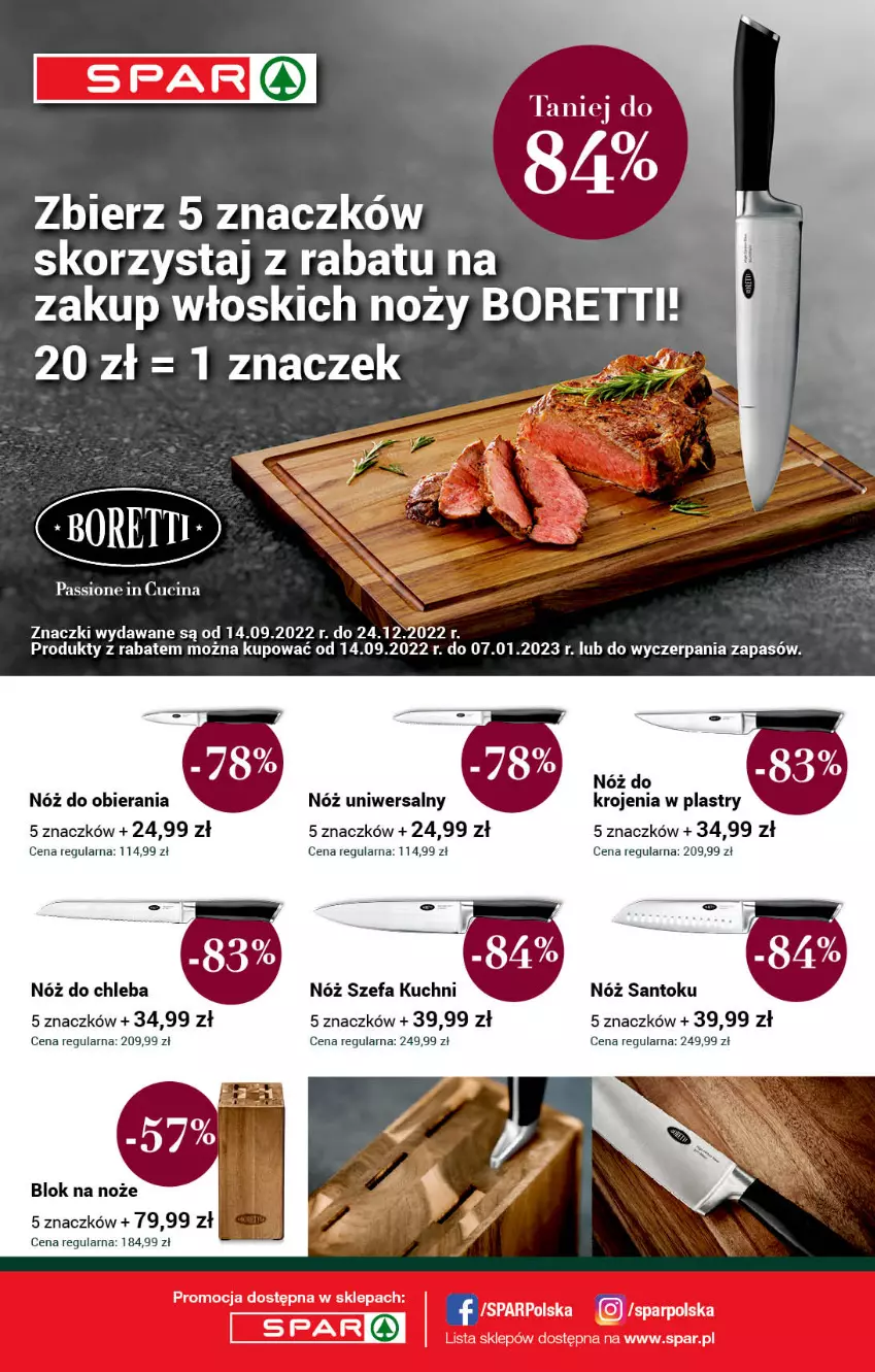 Gazetka promocyjna Spar - Spar - ważna 11.09 do 21.09.2022 - strona 8 - produkty: Blok na noże, Chleb, Fa, Noż, Nóż do chleba, Nóż szefa kuchni, Nóż uniwersalny