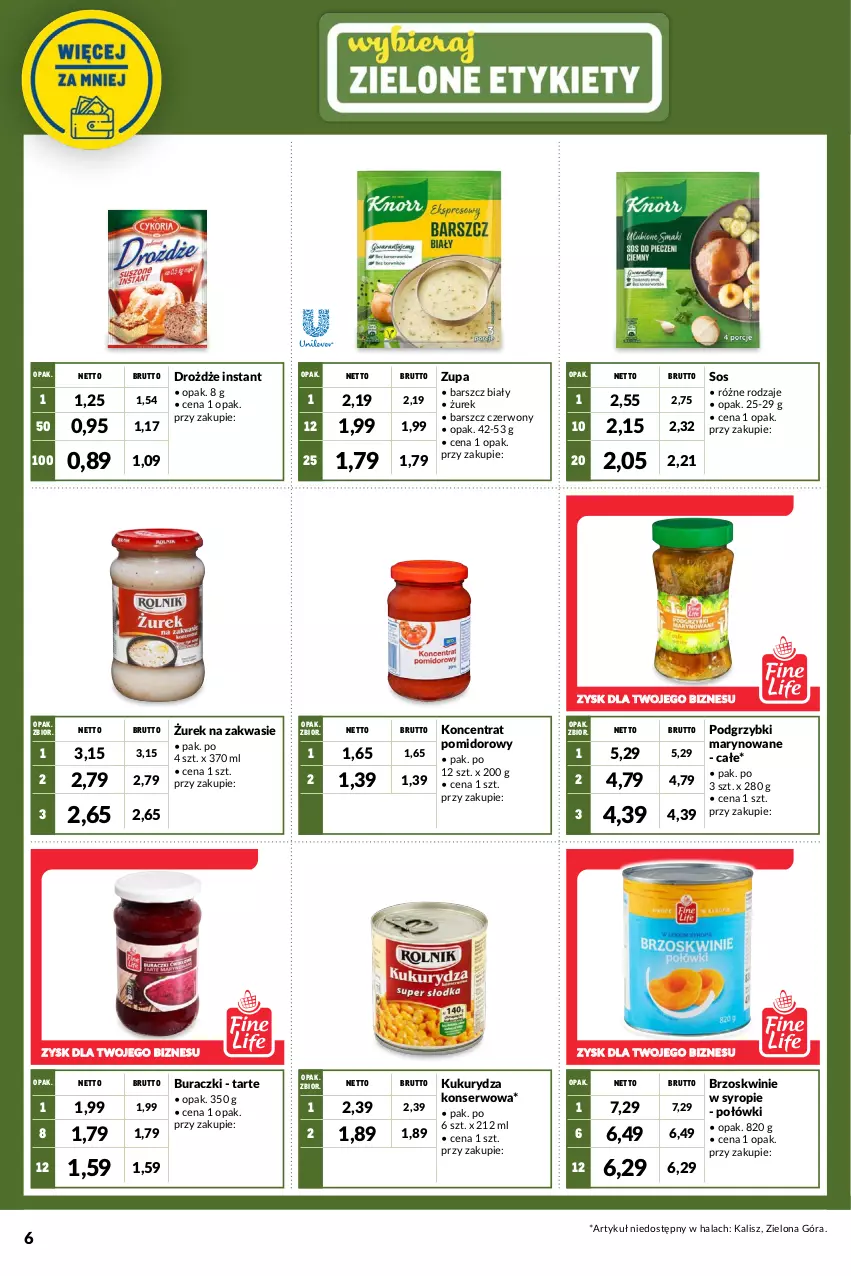 Gazetka promocyjna Makro - [Oferta promocyjna] Kupuj więcej płać mniej - ważna 05.04 do 16.05.2022 - strona 6 - produkty: Brzoskwinie, Buraczki, Drożdże, Koncentrat pomidorowy, Kukurydza, Kukurydza konserwowa, Podgrzybki, Podgrzybki marynowane, Ser, Sos, Syrop, Zupa