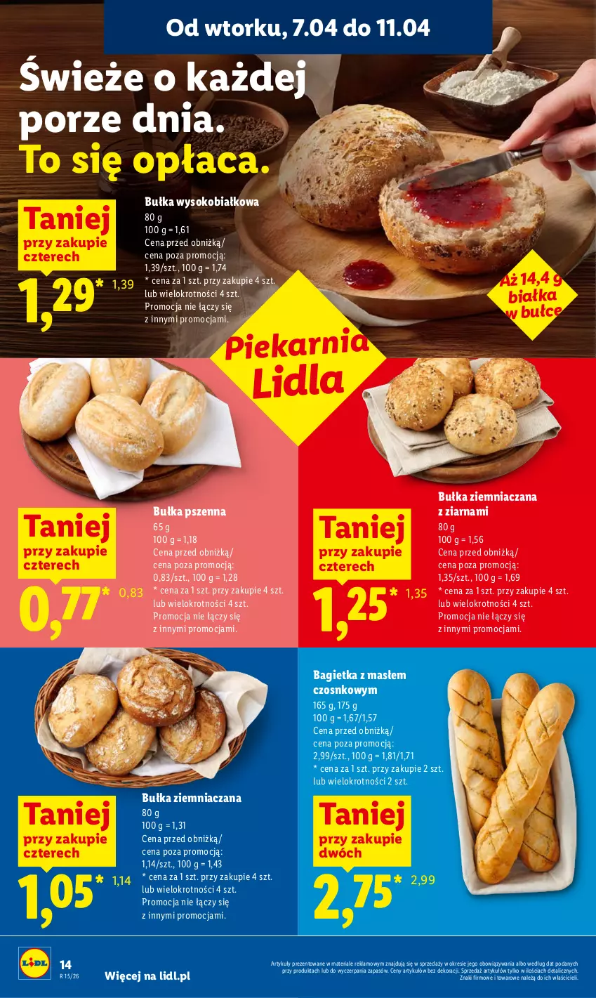 Gazetka promocyjna Lidl - Gazetka ważna od 7.04 do 8.04 - ważna 07.04 do 08.04.2026 - strona 14 - produkty: Bagietka, Bułka, Por, Sok